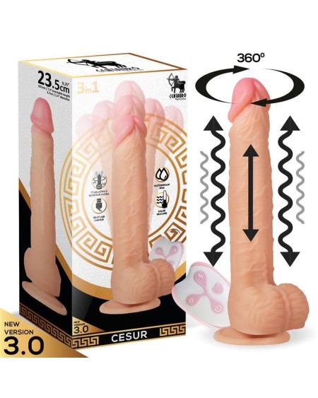 cesur 3.0 réaliste dildo vibrating, wavy, 360o and up-and-down move...