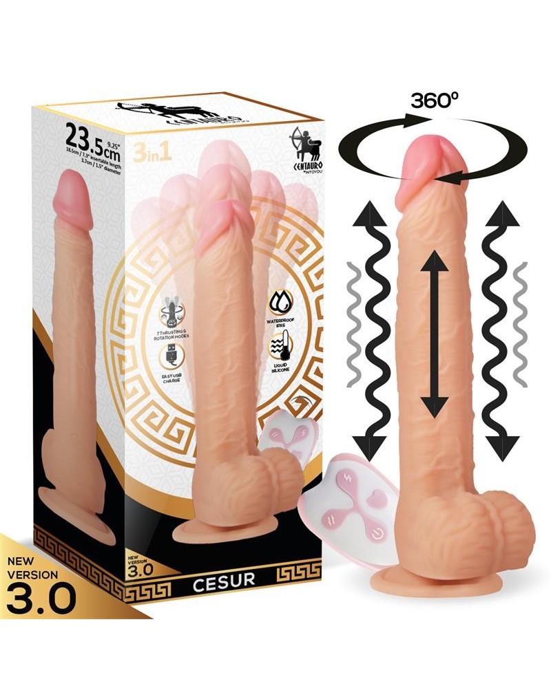 cesur 3.0 réaliste dildo vibrating, wavy, 360o and up-and-down move...