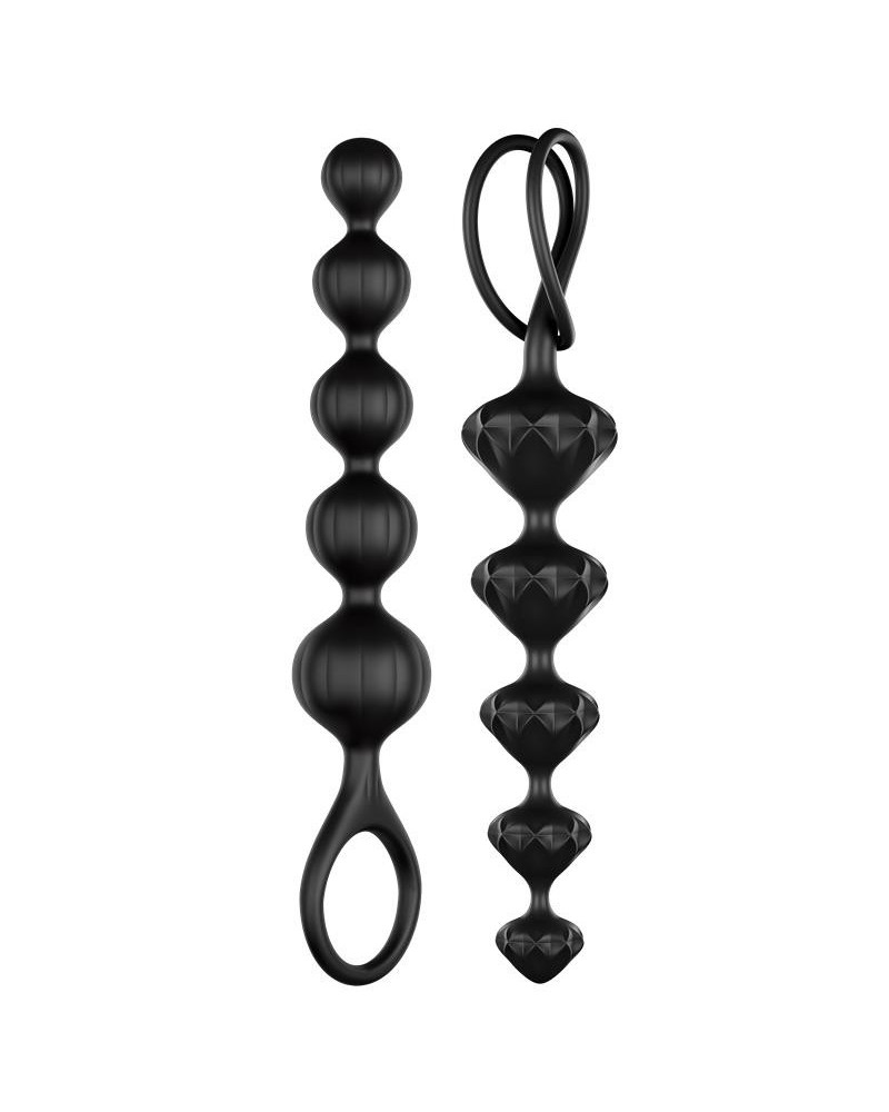 set of 2 anal beads noir