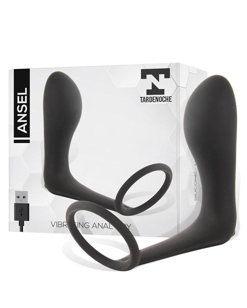 ansel anal plug with vibration and cock ring usb silicone