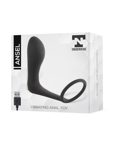 ansel anal plug with vibration and cock ring usb silicone
