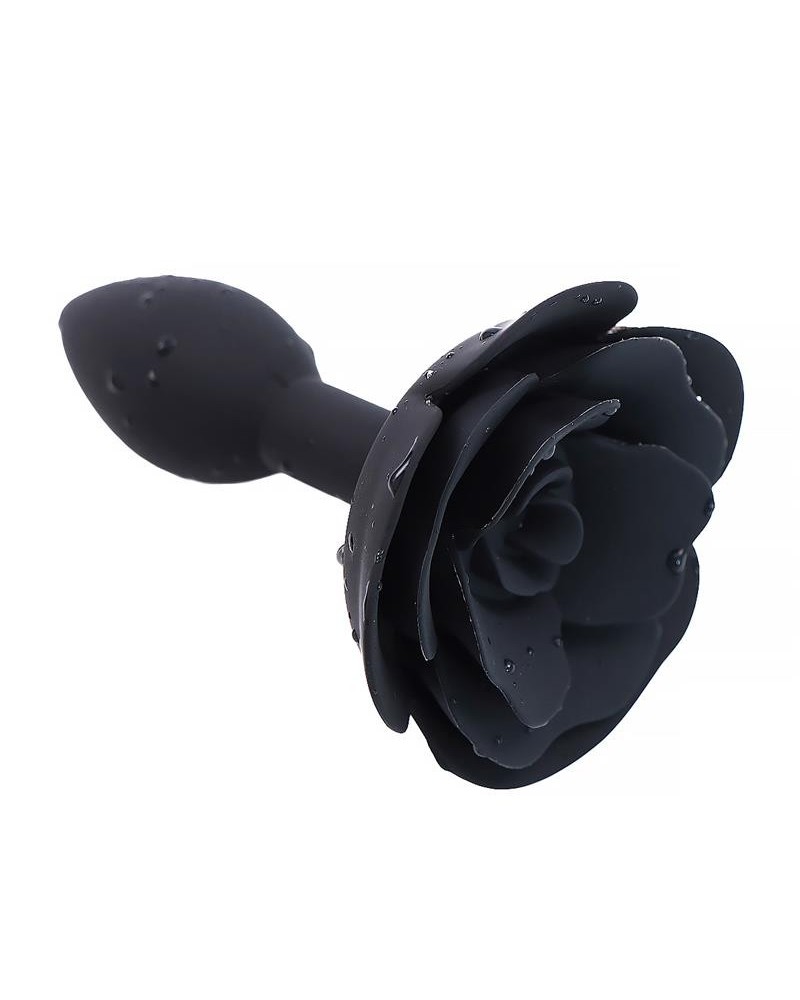 rose silicone butt plug noir