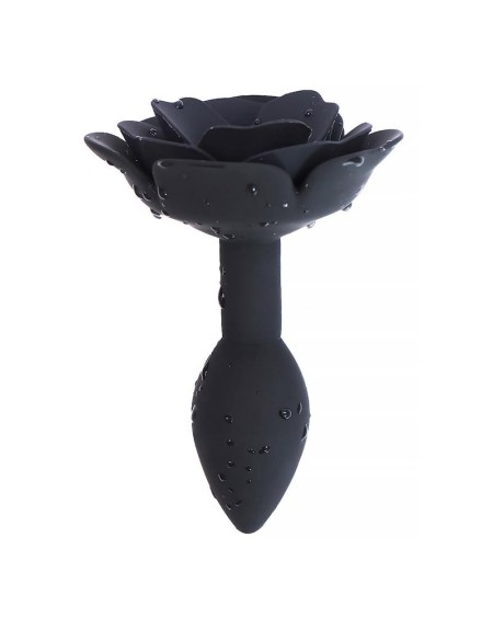 rose silicone butt plug noir
