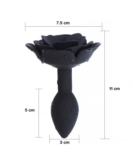 rose silicone butt plug noir