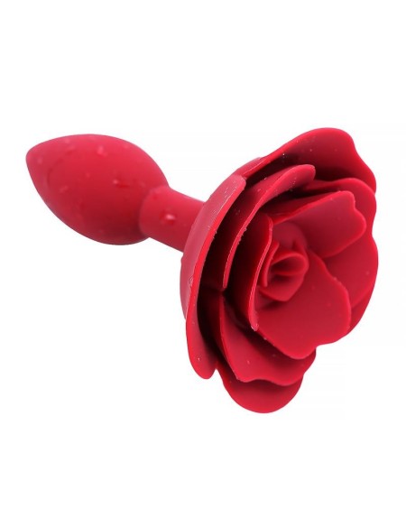 rose silicone butt plug red