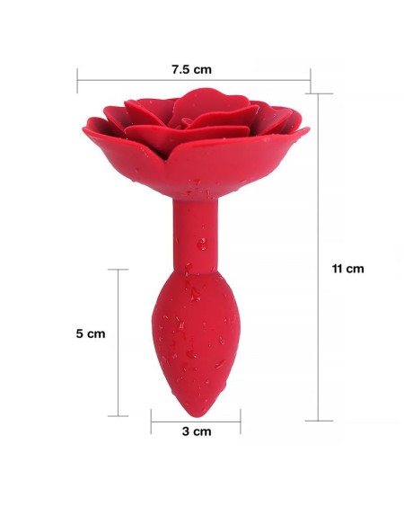 rose silicone butt plug red
