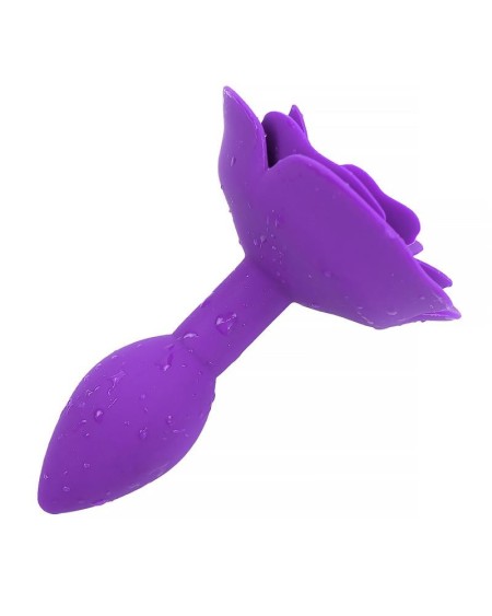 rose silicone butt plug violet