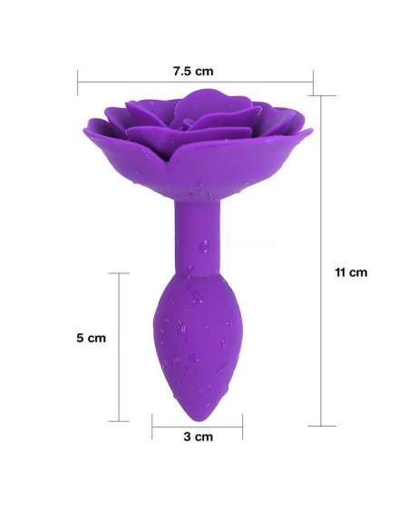 rose silicone butt plug violet