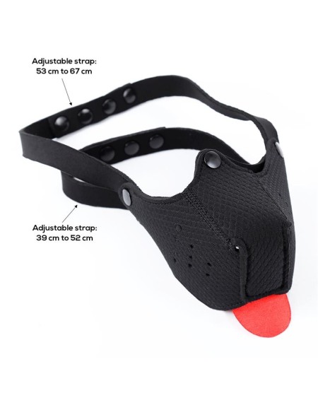 neoprene puppy face mask adjustable and desmontable noir