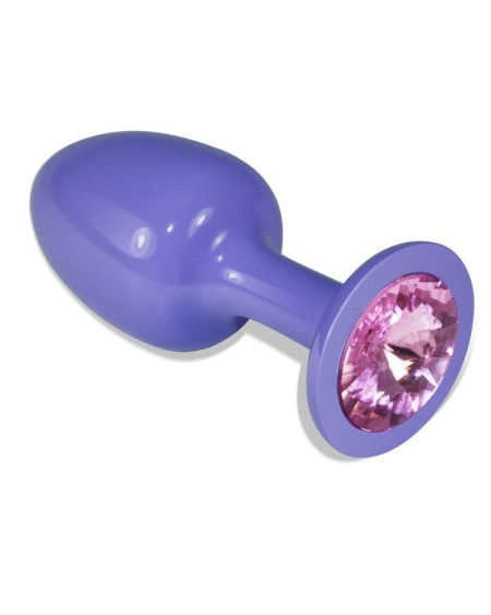 metal butt plug violet rosebud with rose jewel