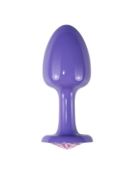 metal butt plug violet rosebud with rose jewel