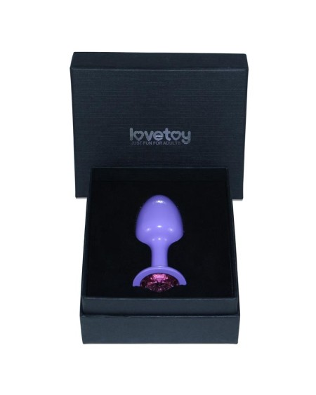 metal butt plug violet rosebud with rose jewel