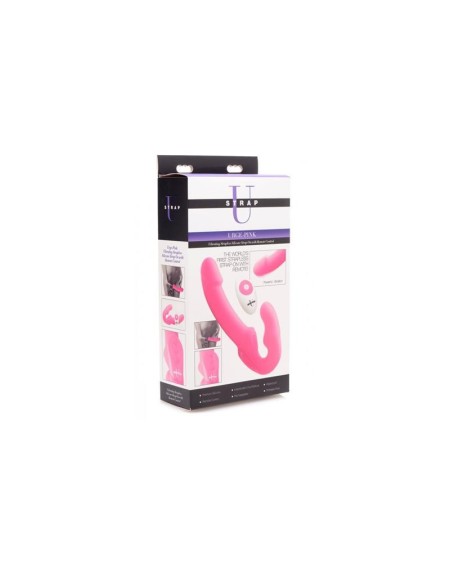 urge strapless strap-on vibrator rose