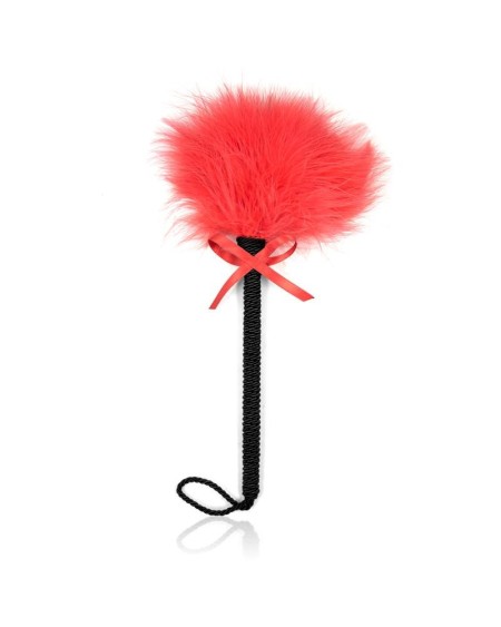 feather tickler with bow 25 cm red