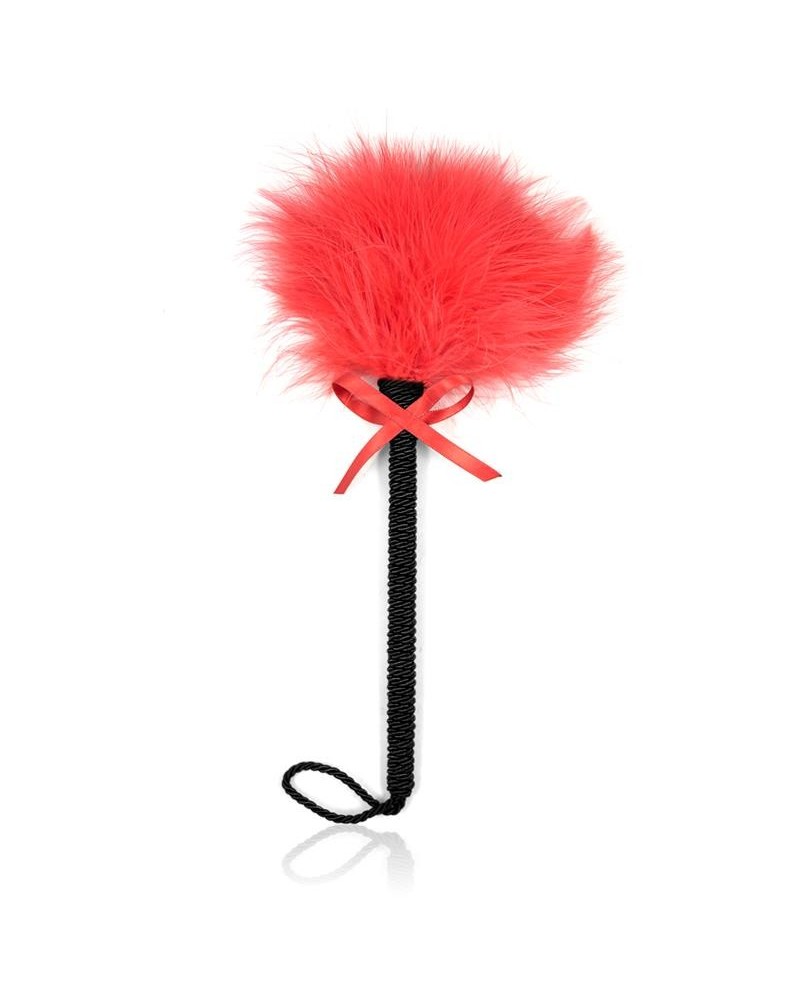 feather tickler with bow 25 cm red