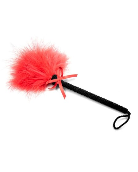 feather tickler with bow 25 cm red