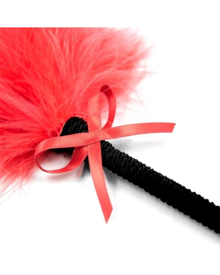 feather tickler with bow 25 cm red