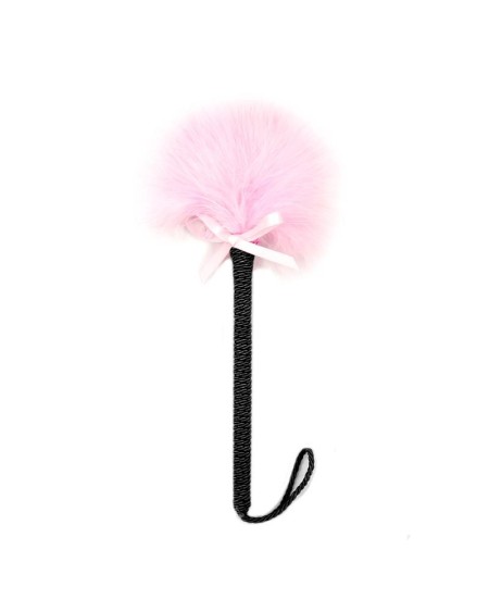 feather tickler with bow 25 cm rose
