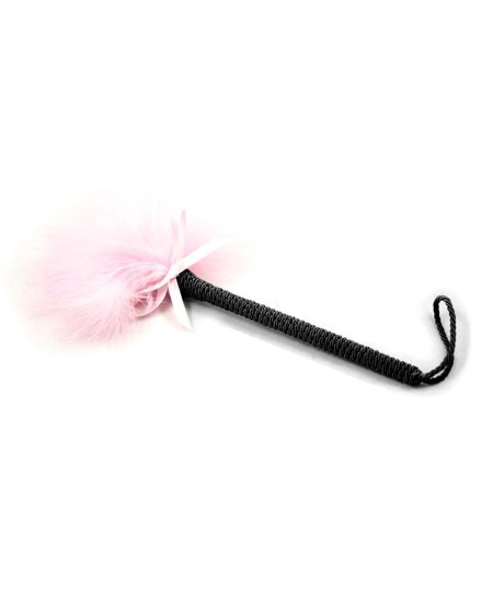 feather tickler with bow 25 cm rose