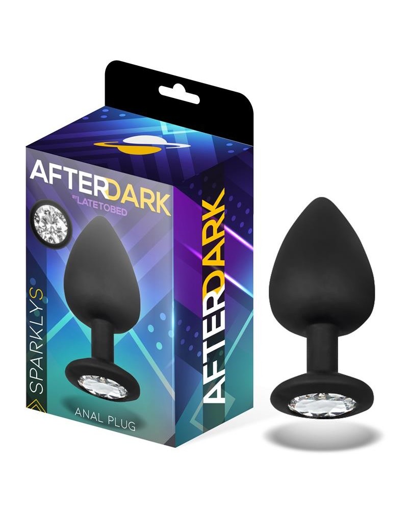 sparkly butt plug silicone size s 7.5 cm x 2.6 cm