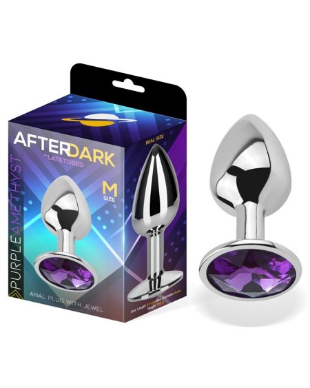 butt plug with jewel violet amethyst size m aluminium