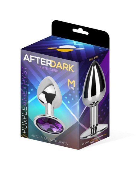 butt plug with jewel violet amethyst size m aluminium