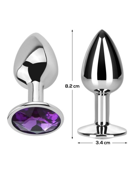 butt plug with jewel violet amethyst size m aluminium