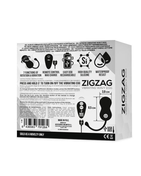 zigzag vibrant and zigzagging egg with remote control