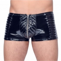 Boxer Vinyl Biker Noir