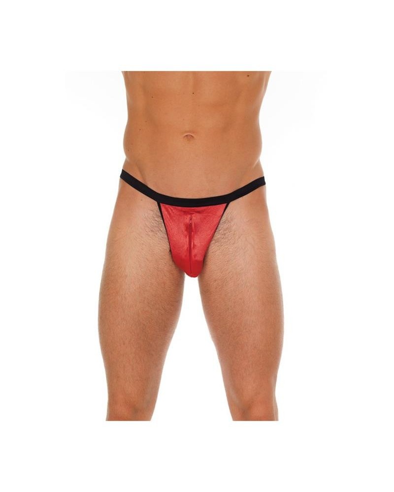 string with zipper noir and red one size