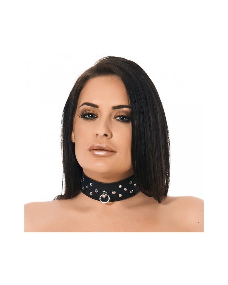 leather collar with ring and rivets