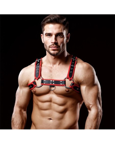 odiseo chest bondage harness for men vegan leather