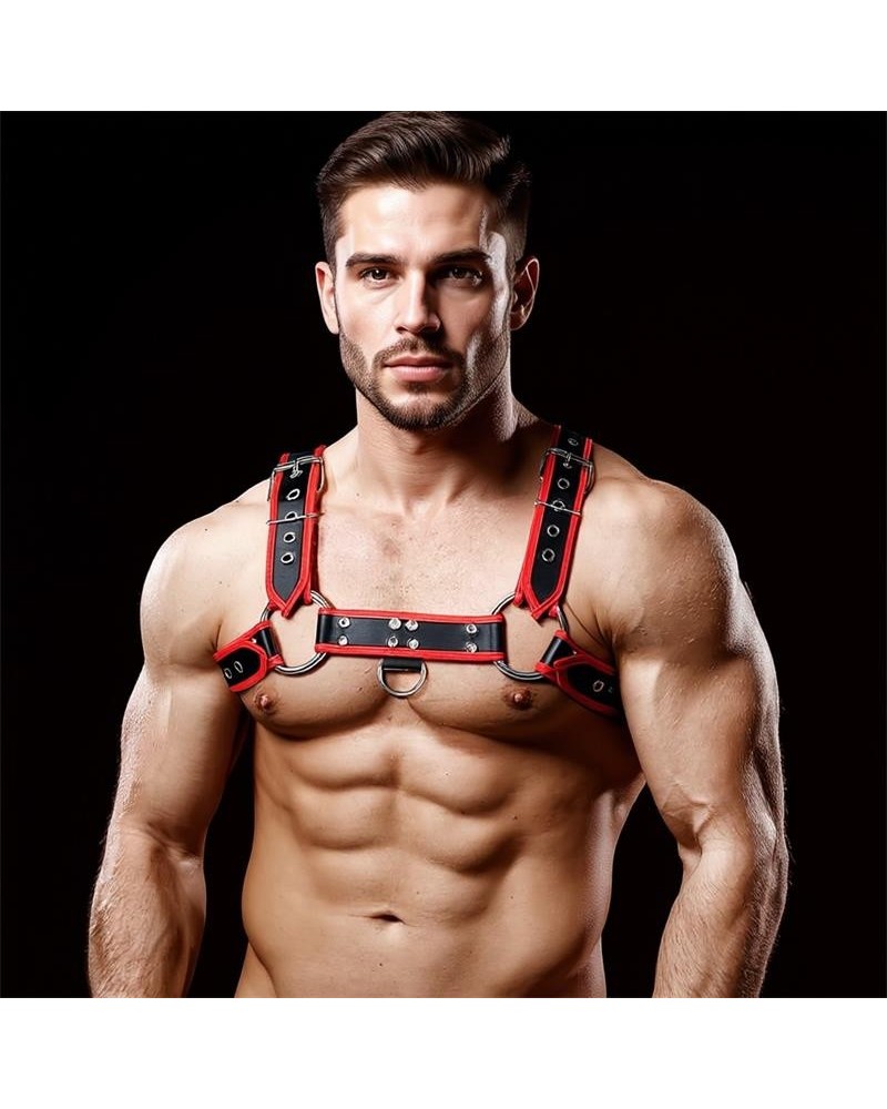 odiseo chest bondage harness for men vegan leather