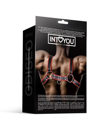 odiseo chest bondage harness for men vegan leather