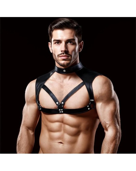 darius chest bondage harness for men vegan leather