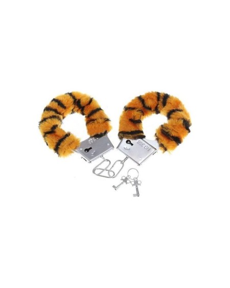 hundcuffs with fur tigre