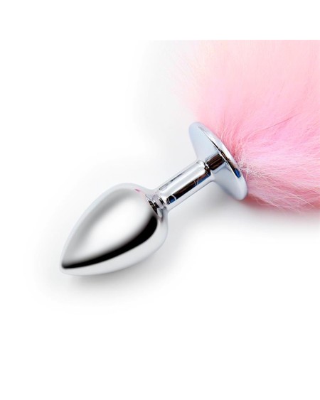 butt plug with rose and white tail size s