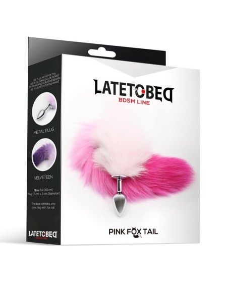 butt plug with rose and white tail size s