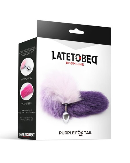 anal plug violet and white foxy tail size s