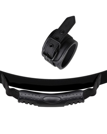 vegan leather cuffs with handle