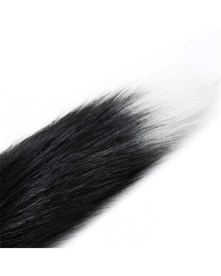 anal plug noir and white foxy tail