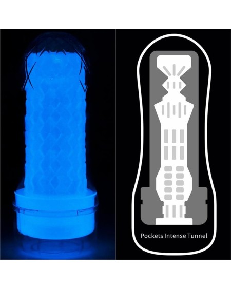 male masturbator lumino blue light