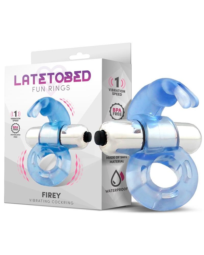 firey vibrant penis ring with rabbit blue