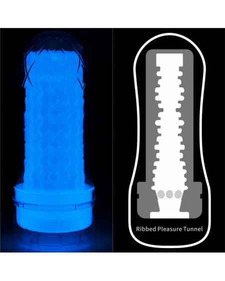 male masturbator lumino blue light