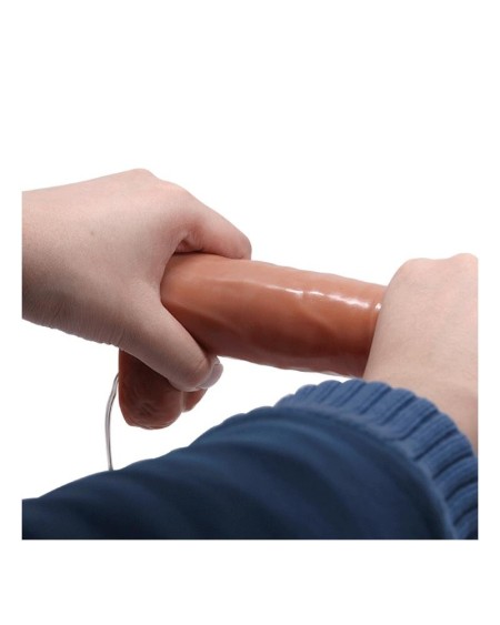 harness with double retractable dildo with vibration