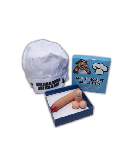 chef's hat, brooch and stimulator set