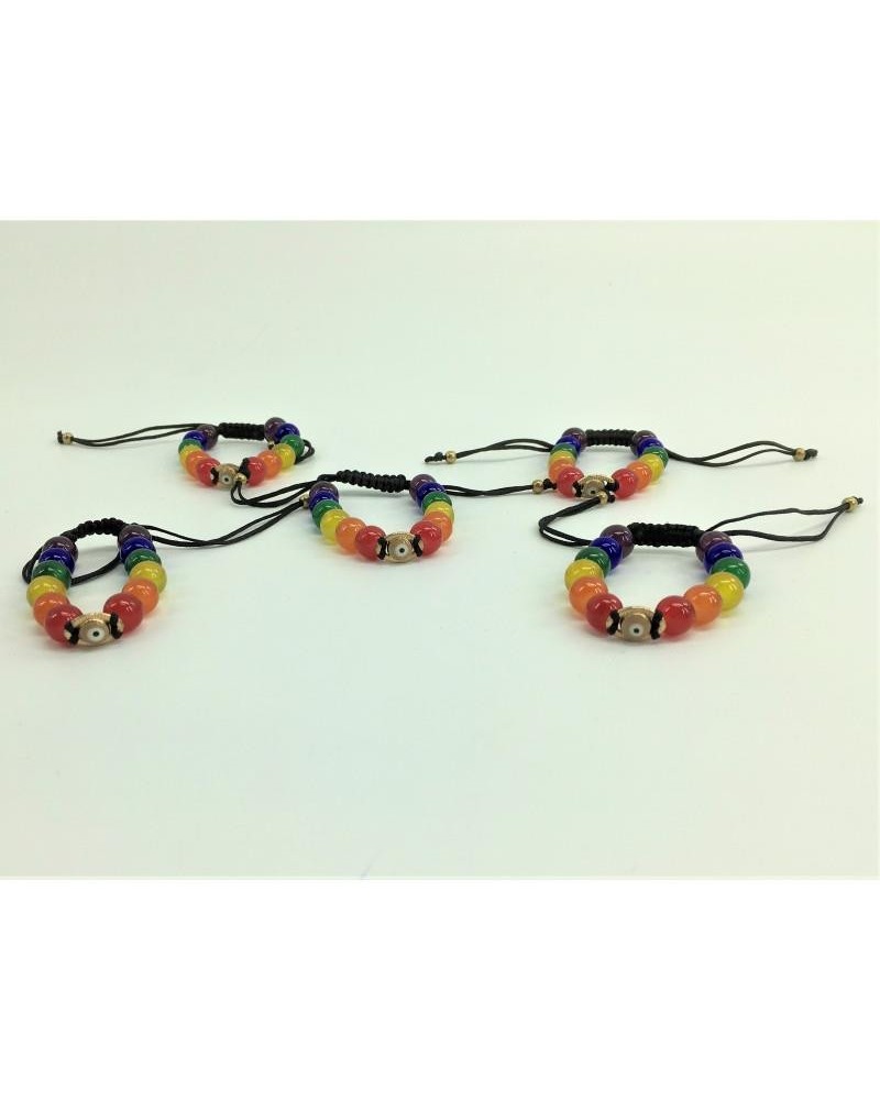 lgbt pride and turquish eye bracelet