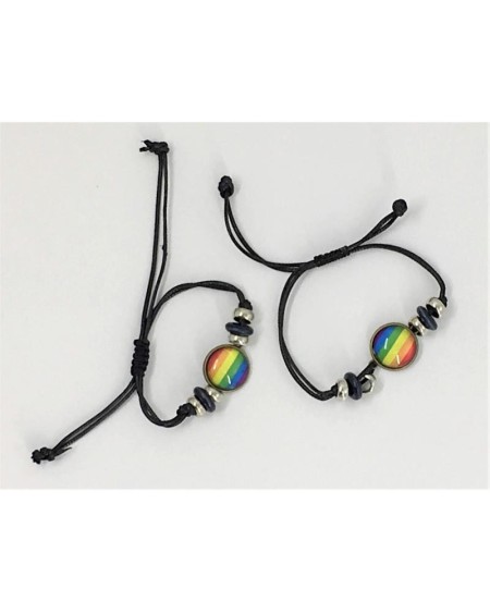 lgbt pride adjustable bracelet with circle