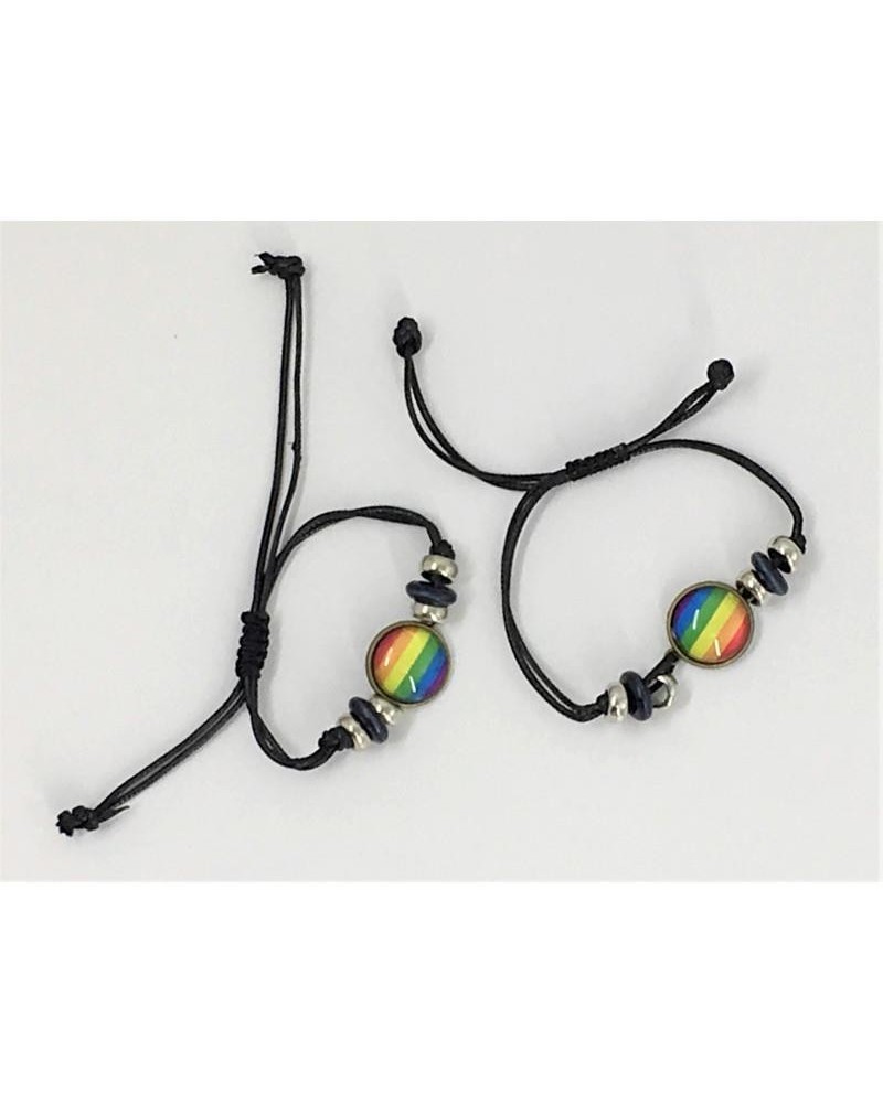 lgbt pride adjustable bracelet with circle