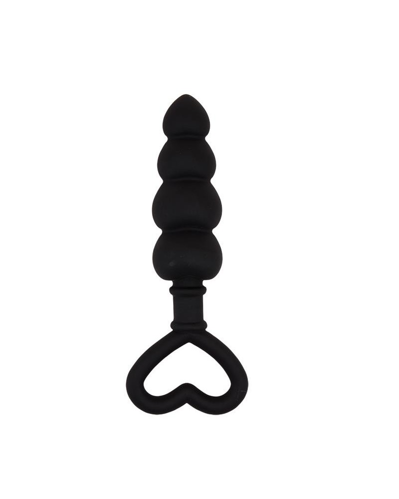 beaded luv probe 15.6 x 3.4 cm silicone noir